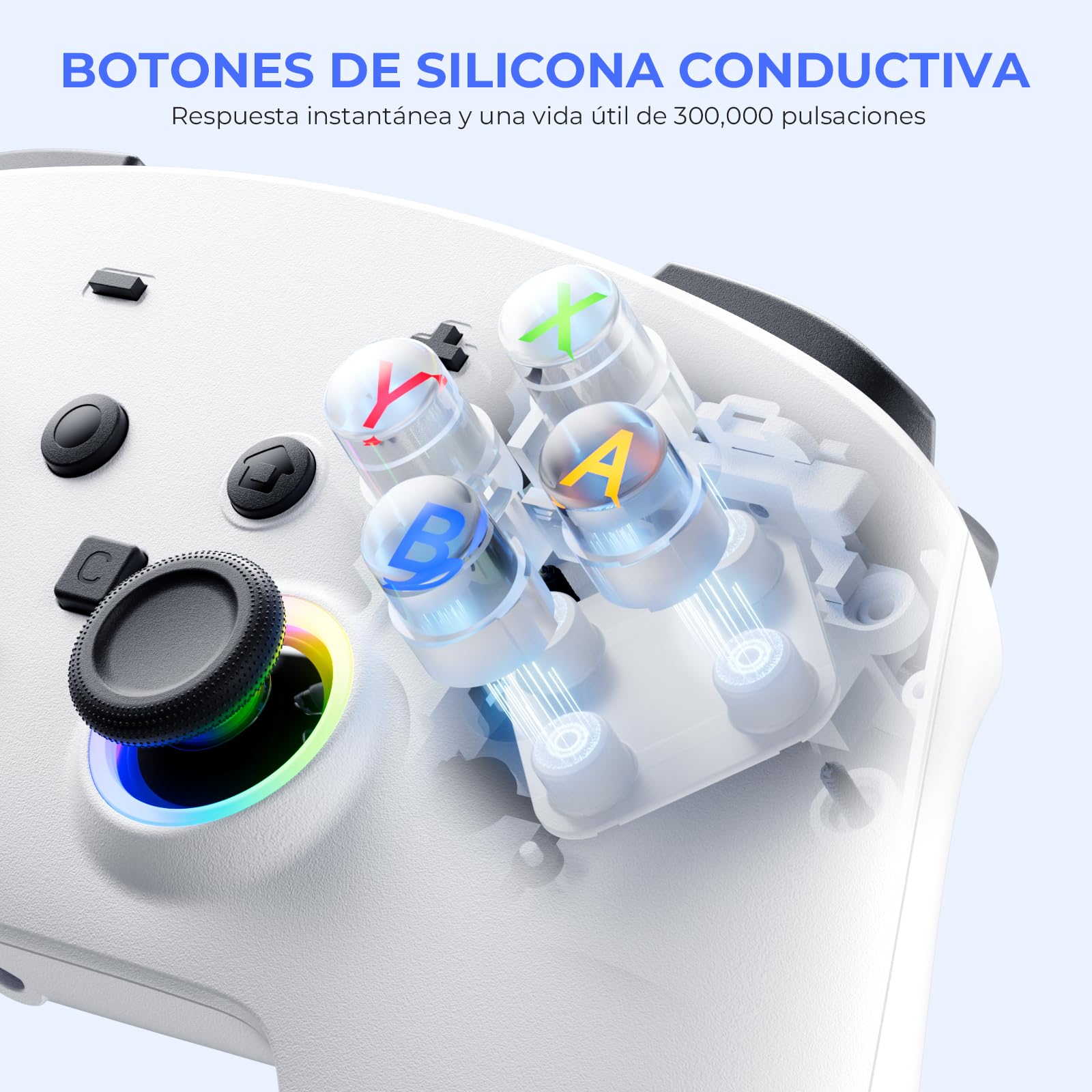 ECHTPower 2026 Controller per Switch 2, Hall Joysticks, Risveglio della NS2 / NS1, Funzione Turbo, Pulsanti Posteriori, Luce RGB, Vibrazione e Giroscopio, Pro Controller per Switch 2/1/PC/iOS/Android