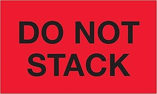 Tape Logic Aviditi Tape Logic 3" x 5","Do Not Stack" Fluorescent Red Warning Sticker, for Shipping, Handling, Packing, and Moving (1 Roll of 500 Labels)