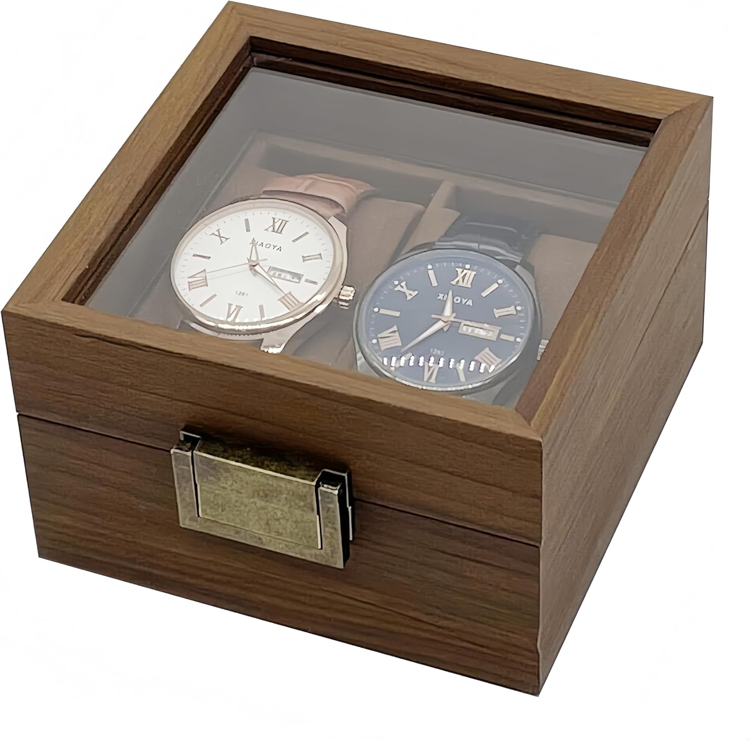 Antique Watch Storage Case, Watch Storage Box, Display Case, Collection Case, Accessory Storage, Wooden (2 Slot)
