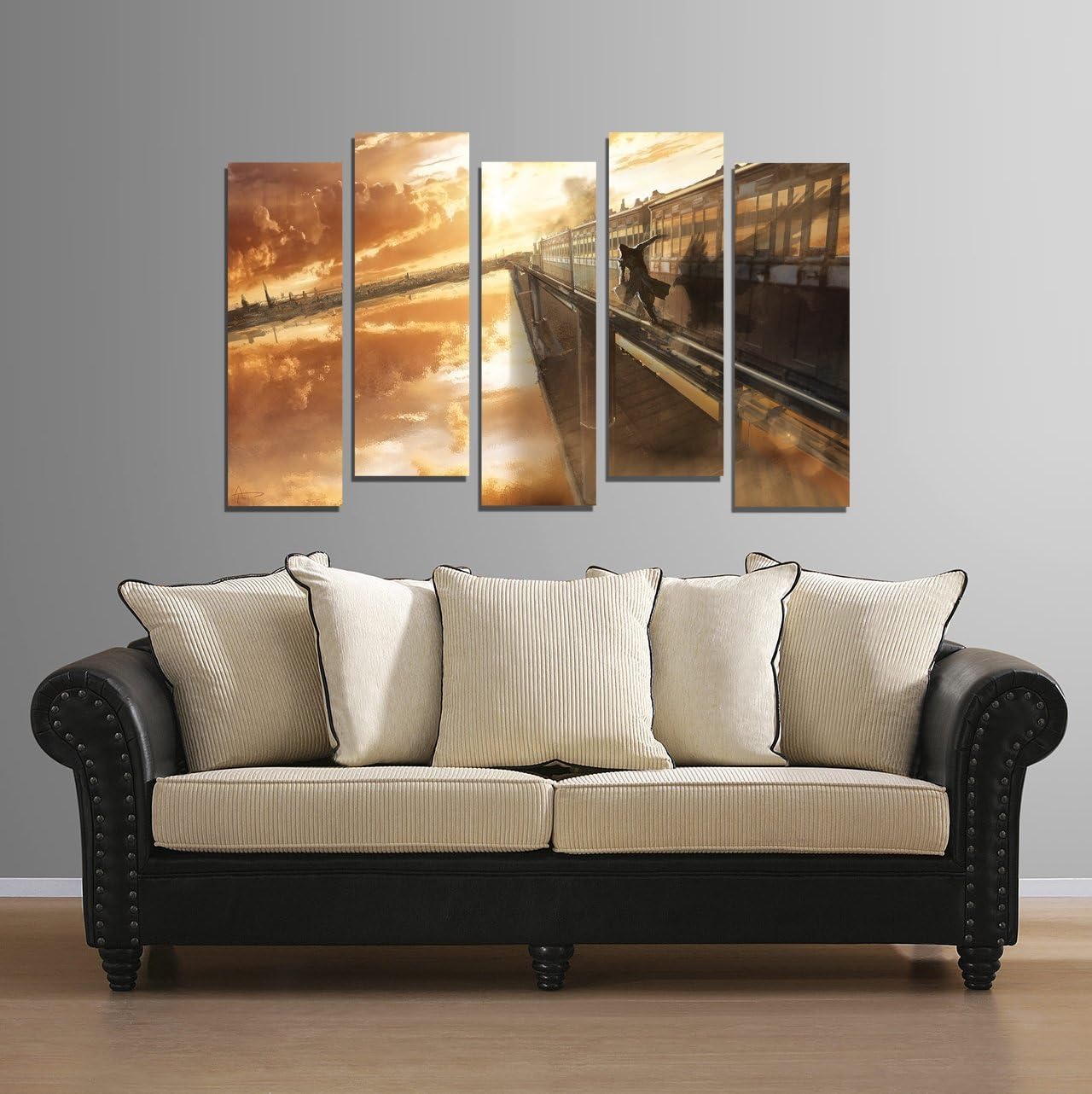 Large 5 piece Assassin's inspired plastic plate mounted print