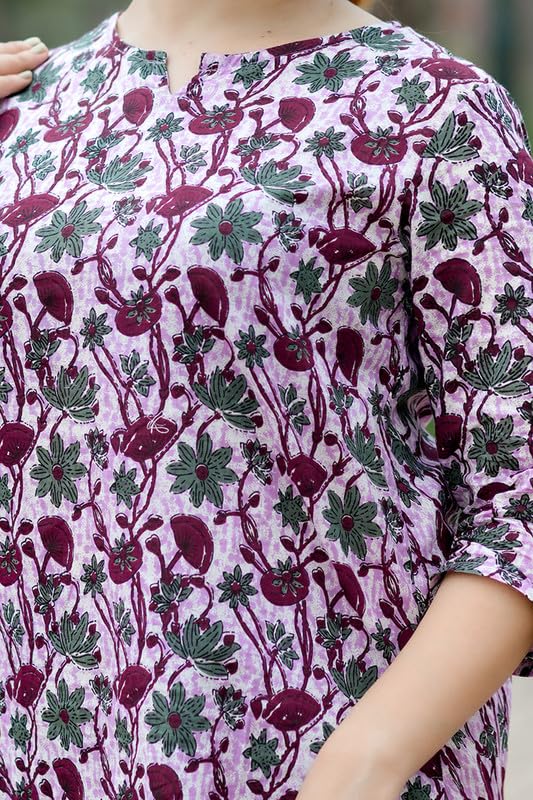 Image of Rexxica Women's Cotton Night Suit Set for Women, Lounge Wear, Printed Top and Pyjama Set for Women Nightwear /Loungewear /Night Dress for Women