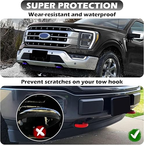 Miniatura 4 de TECHPICCO Cubiertas de ganchos de remolque delanteros para Ford F150 2004-2024 Bronco BaseBig BendOuter Banks 2021-2024 compatibles con accesorios