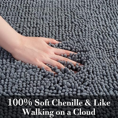 Miniatura 5 de SONORO KATE Alfombra de baño, antideslizante, suave, acogedora, duradera, gruesa, para baño, más fácil de secar, alfombras de felpa para bañeras,