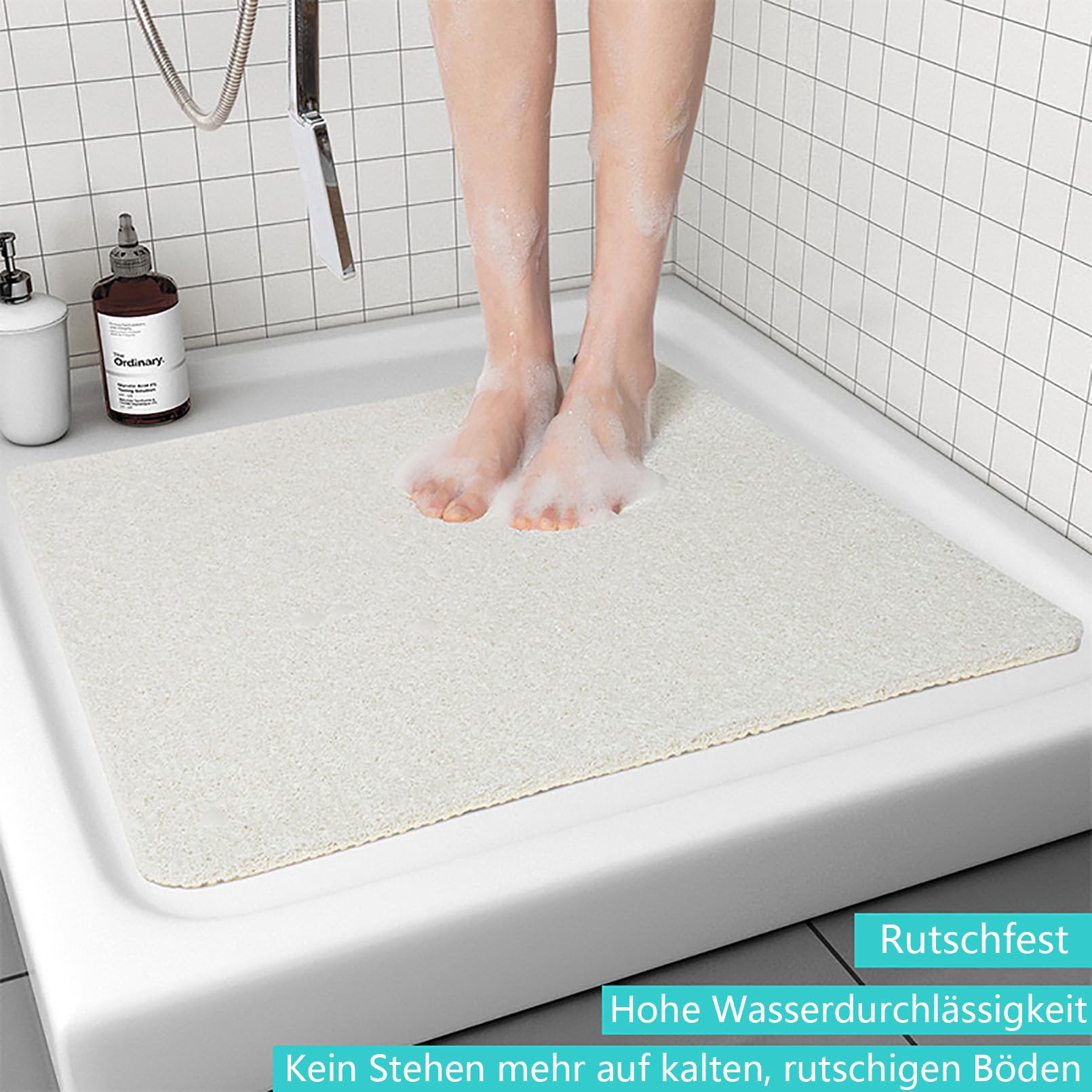 Alfombrilla Ducha Antideslizante 90x90 cm Sencillez Alfombra Ducha Antideslizante PVC Suave y cómodo Alfombrilla Antideslizante Ducha Alta Permeabilidad al Agua