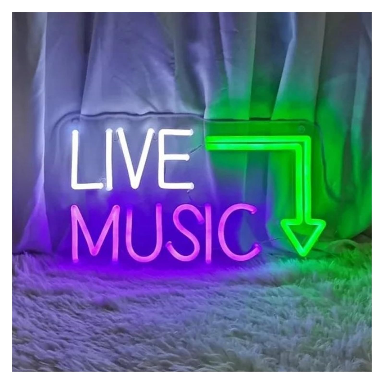 Lemst A Signs Lamp Live Music Neon Sign Light Usb Powered For Recording Studio Tmosphere Shop Bar Party Bedroom Home Wall Decor 40Cmx24cm(A)