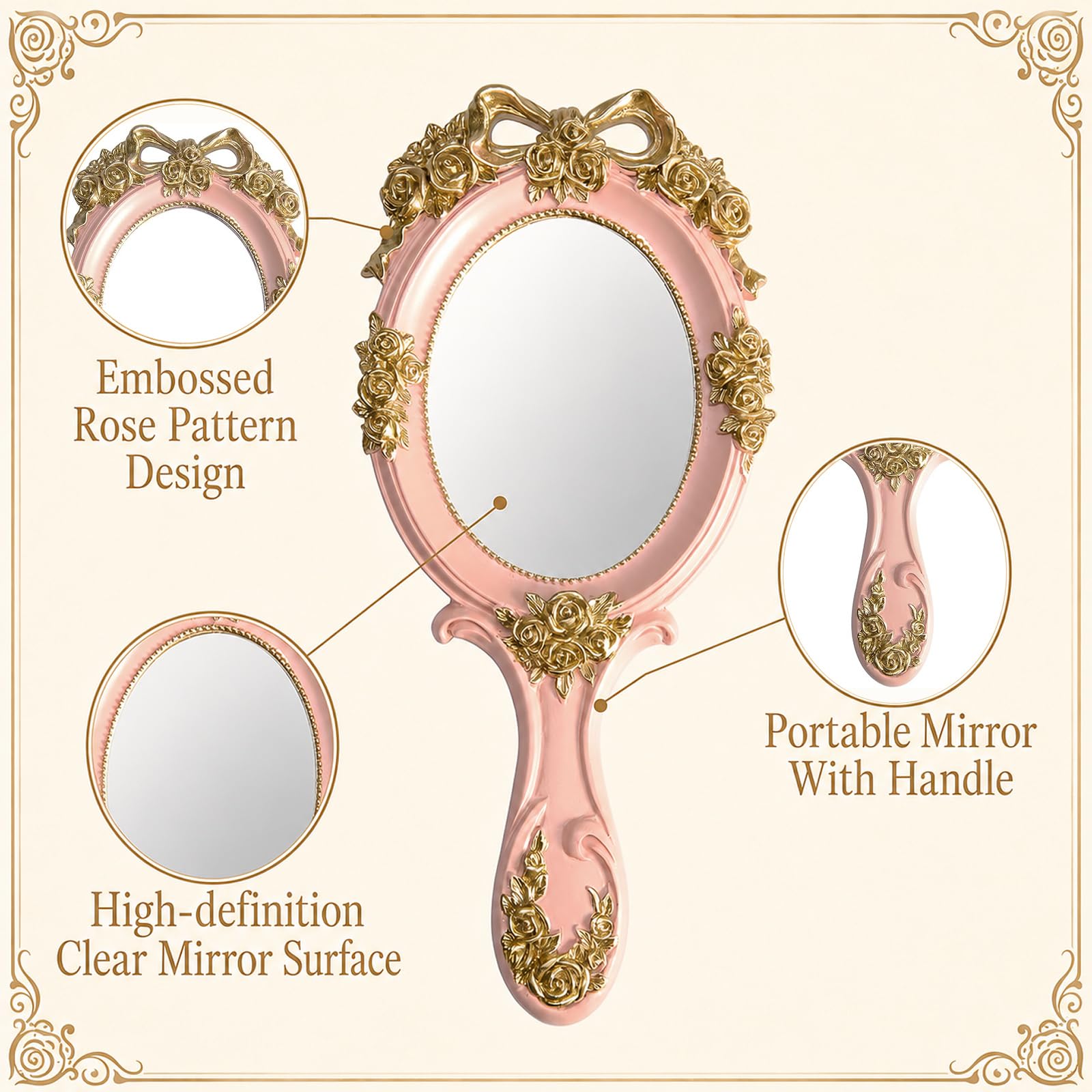 ANTIQUE HAND MIRROR 少女時代 ユリ トレカ Amazon.com: Vintage Princess Hand Held Mirror - Antique Handle