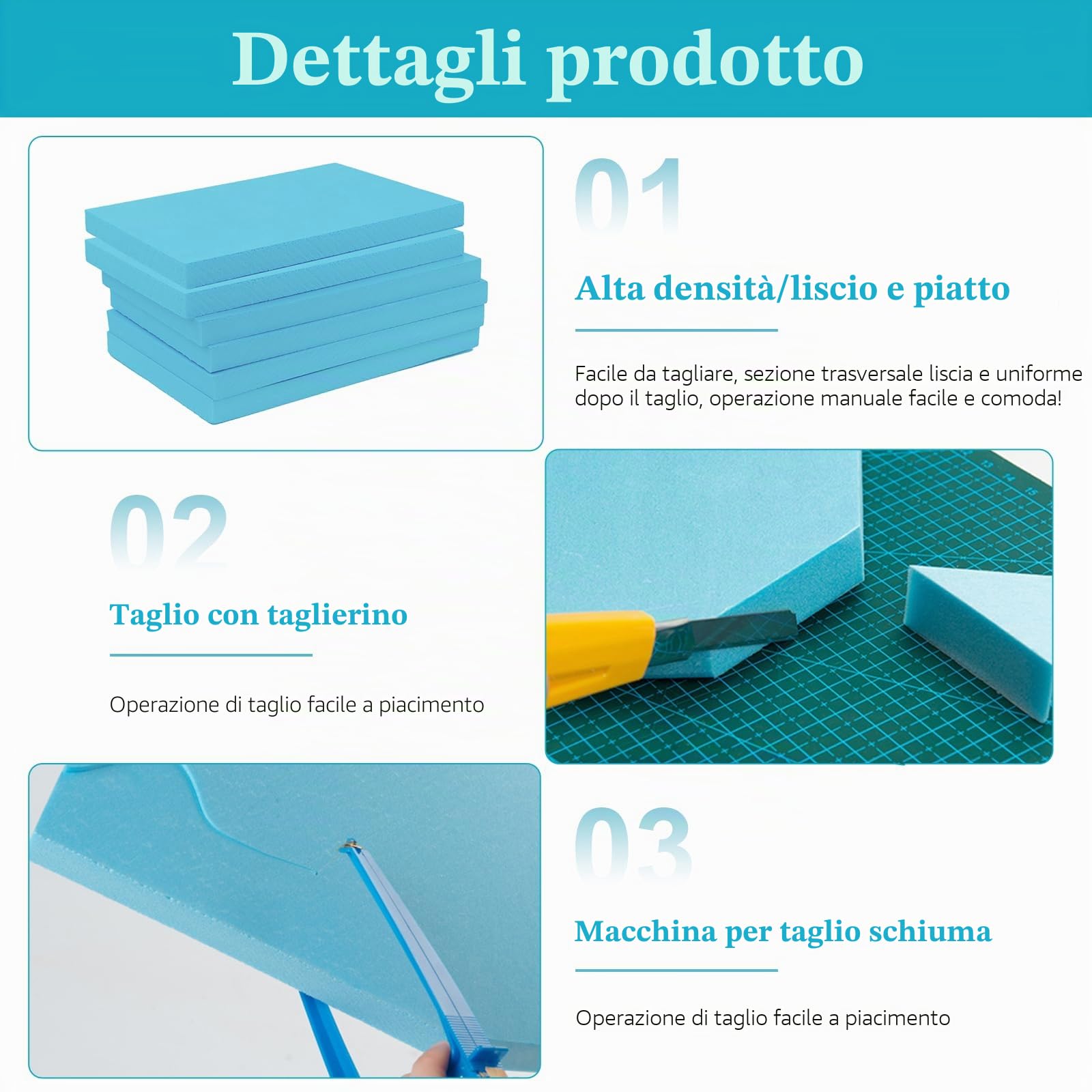 6 pannelli in schiuma rigida per modellazione DIY, pannelli in schiuma rigida per modellismo, pannelli in polistirene espanso, pannelli in schiuma rigida per paesaggio (30x20x2 cm)