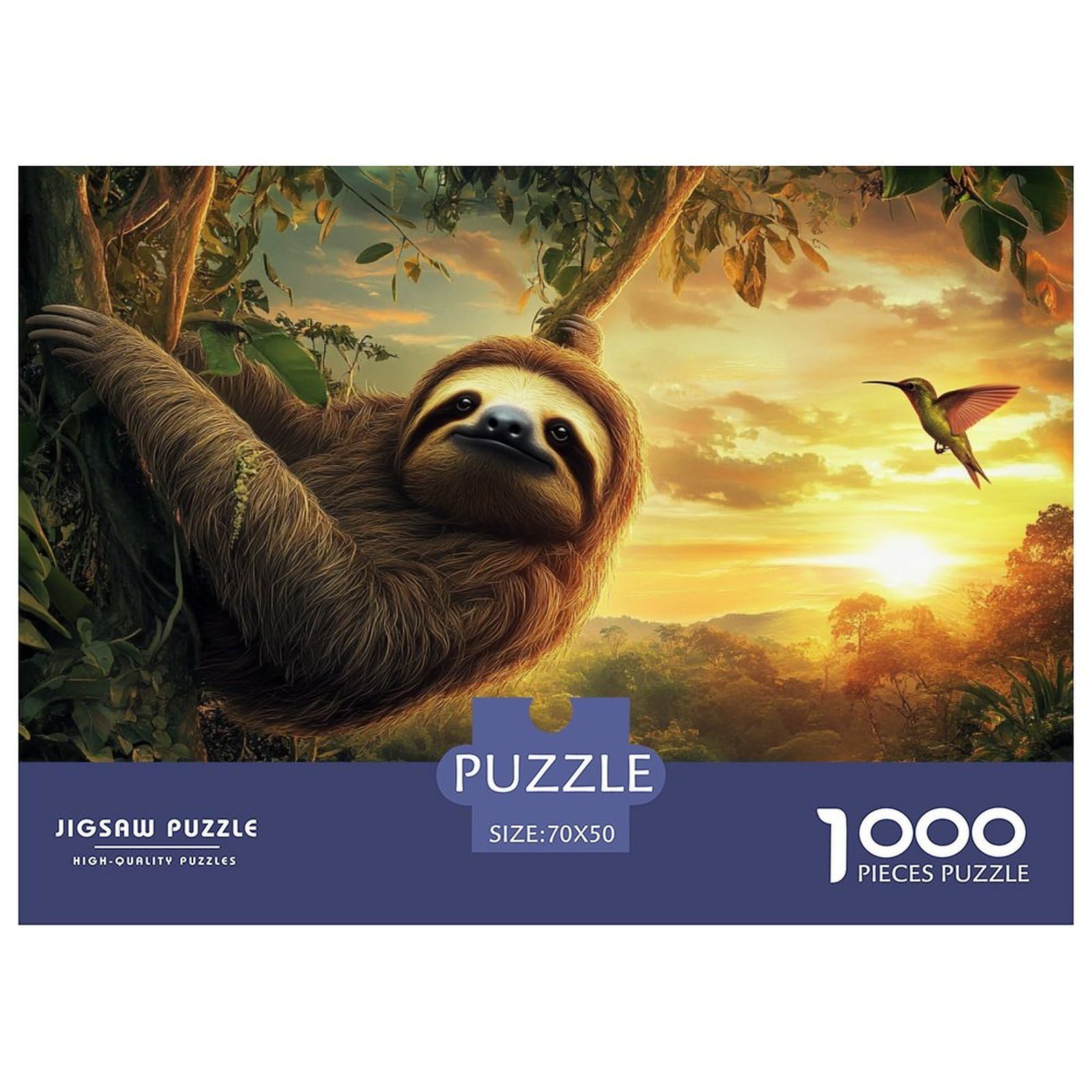 Puzzle Sloth 1000 Pieces Challenge Toy for Adults,Dusk Scene Impossible Jigsaw Puzzles 1000 Piece Educational Games Home Decoration 70x50cm/1000pcs