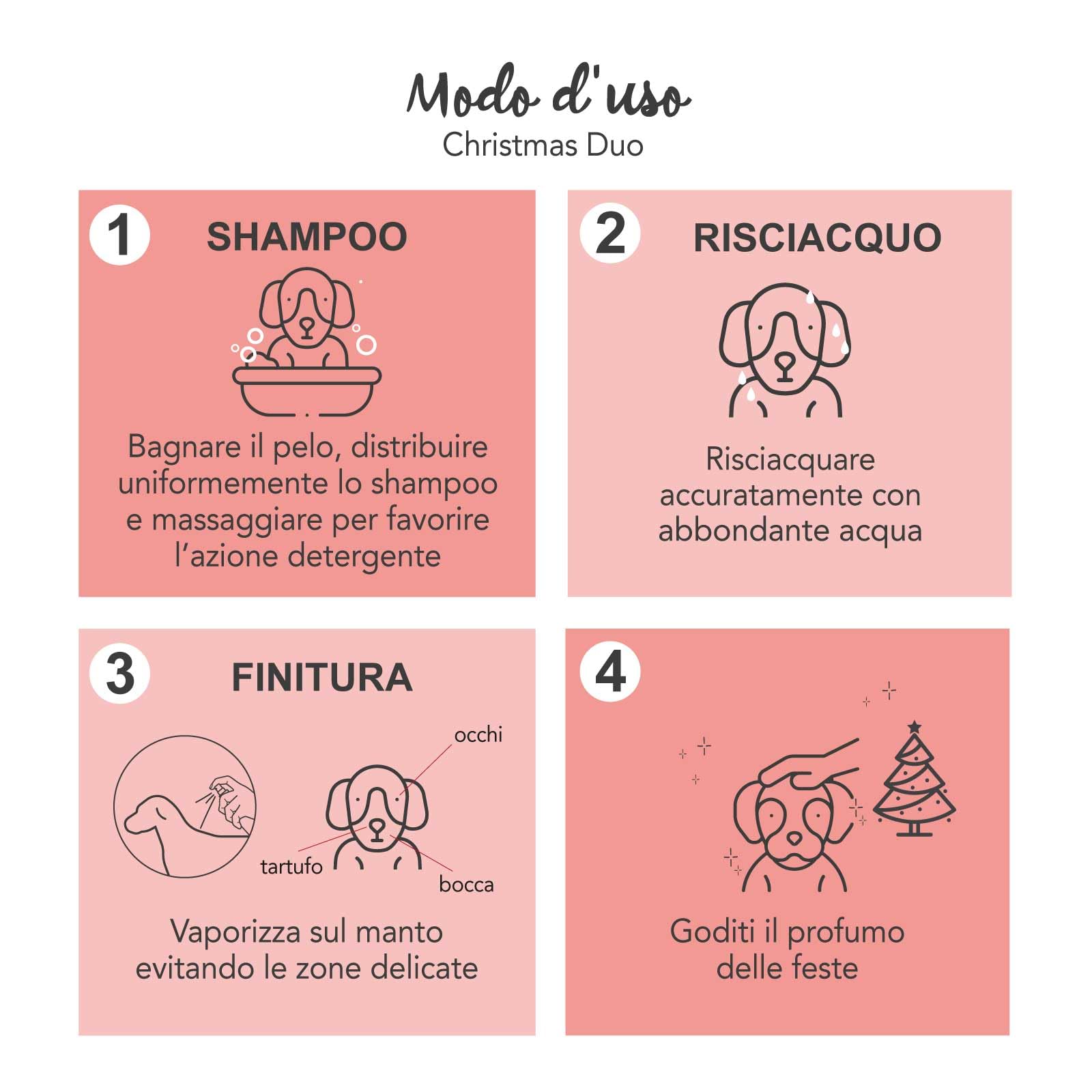 YUUP! - CHRISTMAS DUO | Shampoo e Fragranza natalizia al profumo di Pan di Zenzero, Burro e Biscotti, kit per cani e gatti