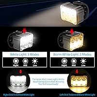 Vista 3 de 2 luces para bicicleta, luces delanteras y traseras, juego de luces de bicicleta recargables por USB, 6+12 modos, luces impermeables IPX4