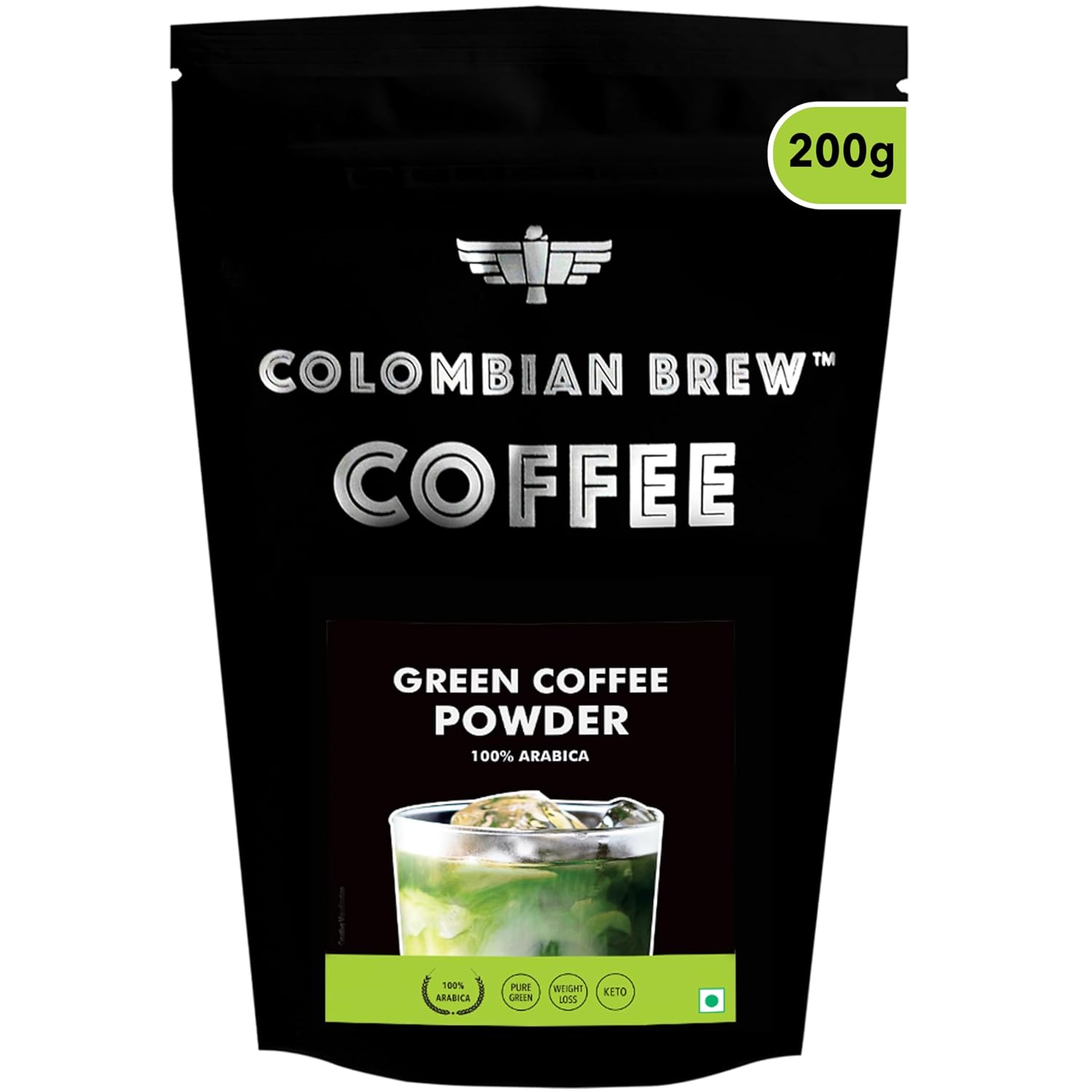 Buy Now Colombian Brew Coffee 100% Arabica Green Coffee Beans Powder…
