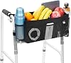 Upgrade Walker Basket with Cup Holder, Foldable Walker Storage Bag for Seniors with Big Capacity & Never Tipping Over, Best Gift for Family