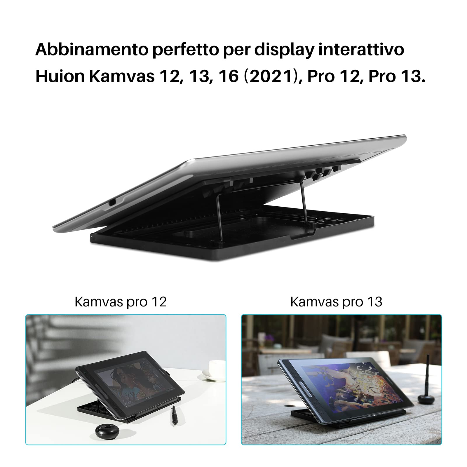 HUION ST300 Supporto Regolabile Compatibile con Kamvas Pro 12, Kamvas Pro 13, Kamvas 13