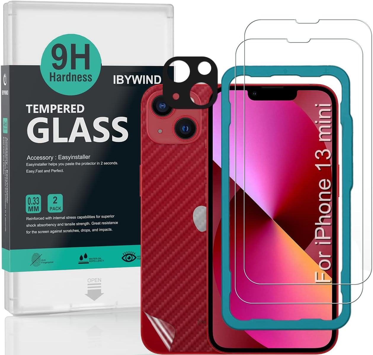 Ibywind Screen Protector for iPhone 13 mini(5.4"), [Pack of 2] with