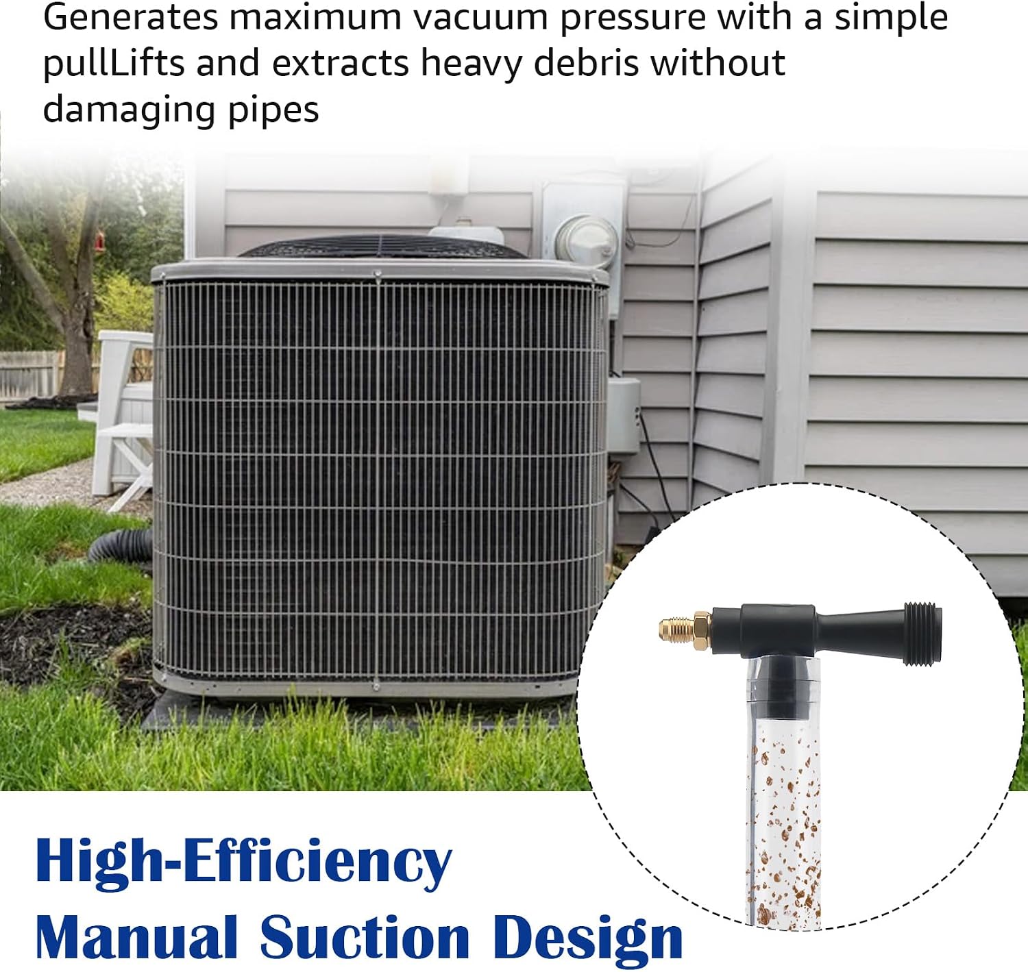 40000 Sludge Sucker Condensate Drain Unclogger for 3/4" PVC HVAC