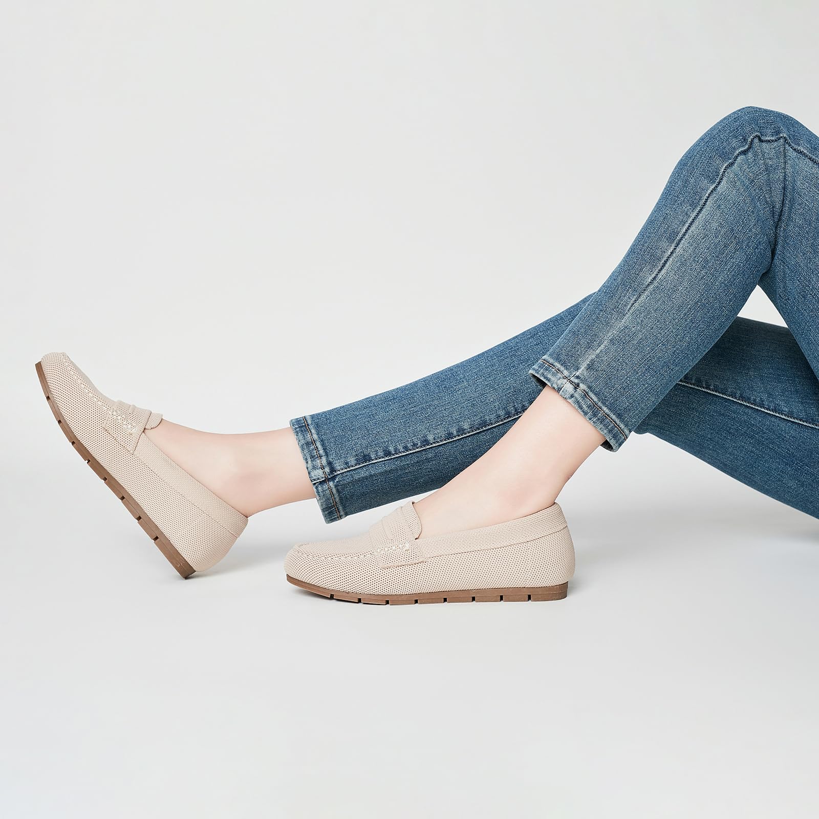 Cvistpieo Loafers for Women Comfortable Dressy Casual Work Flats Lightweight & Breathable Slip On Walking Shoes Knit