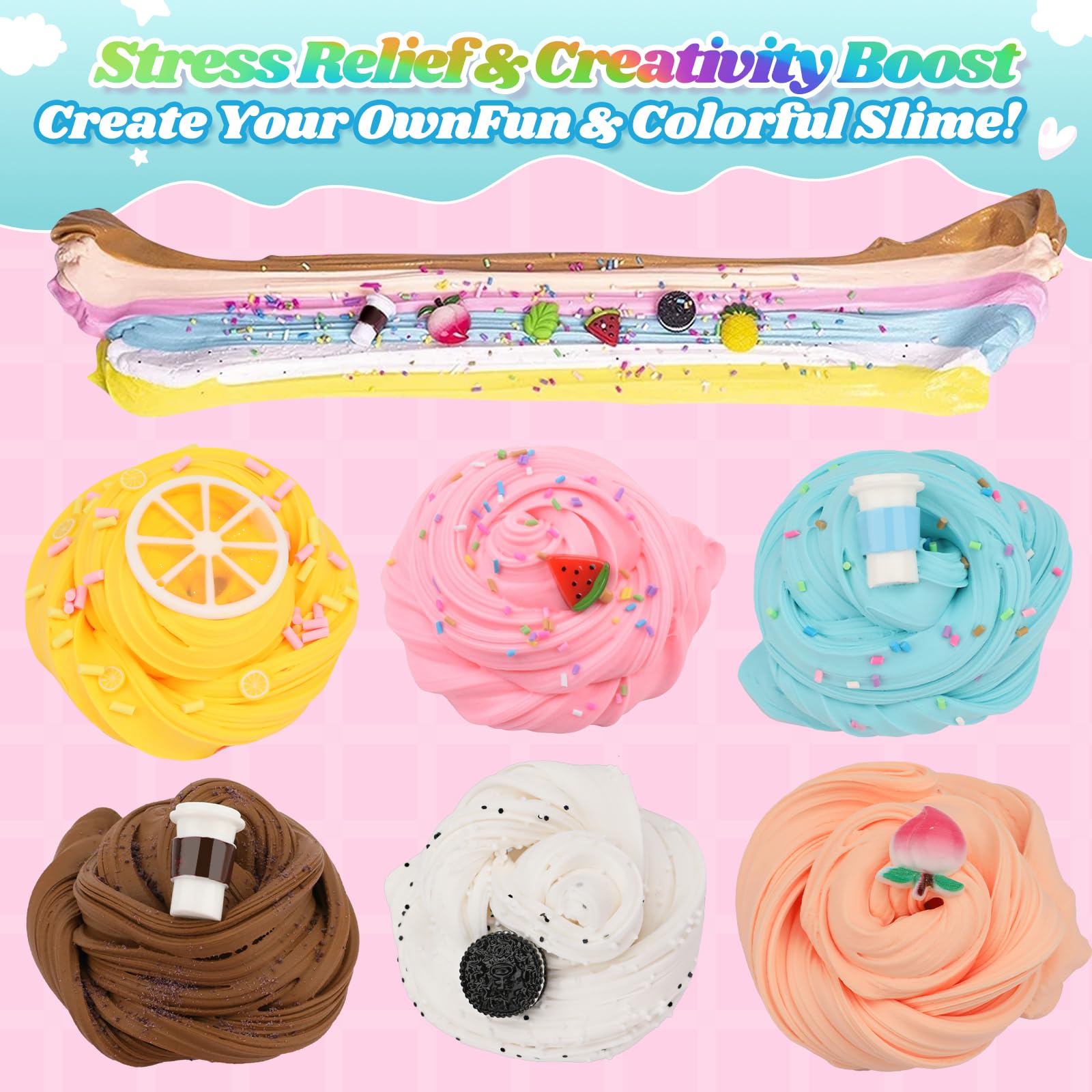 Kit Slime Burro da 6 Pezzi per Bambini – Slime Profumato DIY per Ragazze e Ragazzi 3 4 5 6 7 8 9 10 11 12 Anni – Giocattolo Carino e Preppy, Idee Regalo Compleanno, Festa e Natale
