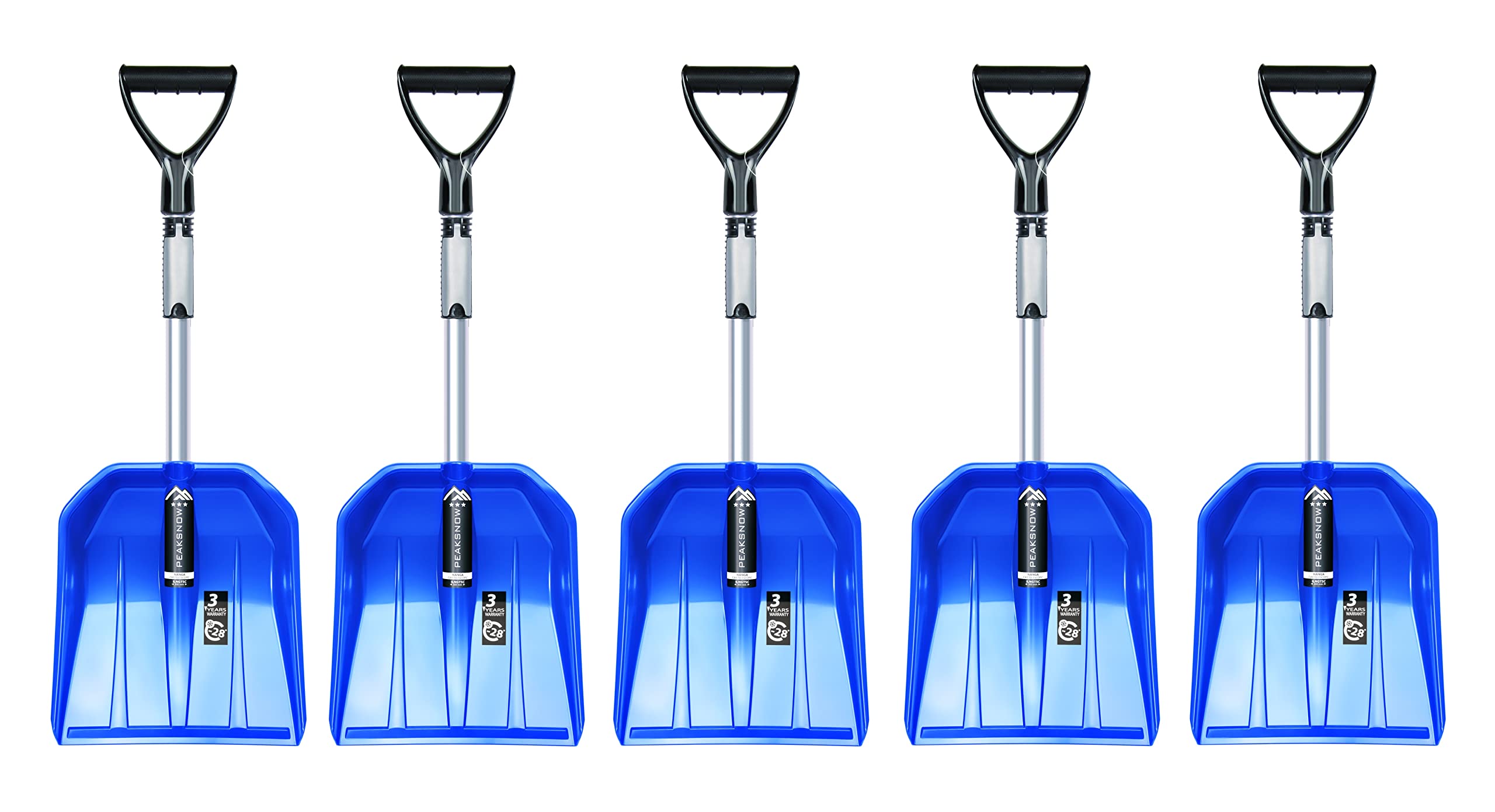 Lot de 5 pelles à neige télescopiques pour voiture - Lame en plastique et manche en aluminium
