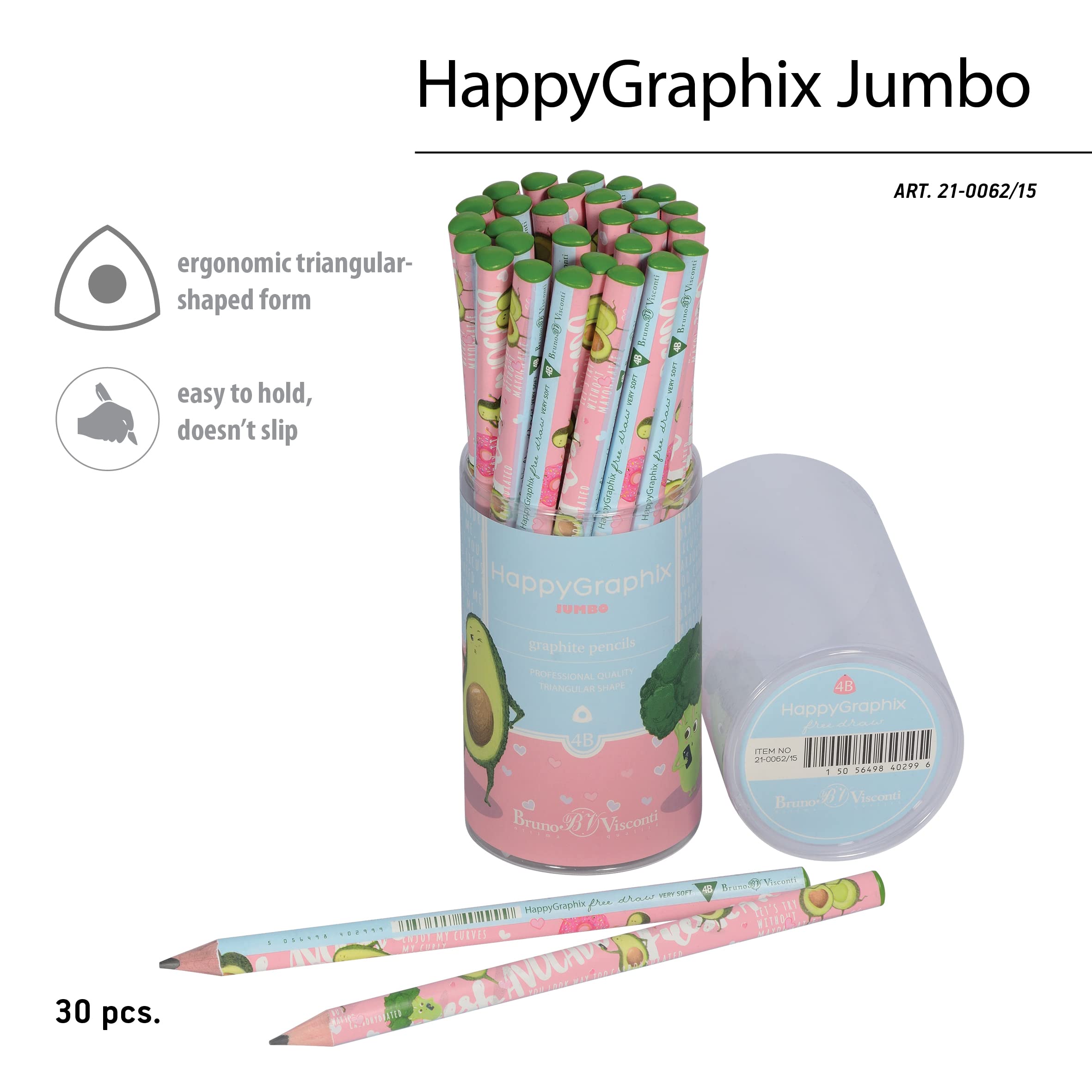 "Happy Graphix Jumbo ołówek 4B, 3,5 mm (Awokado)