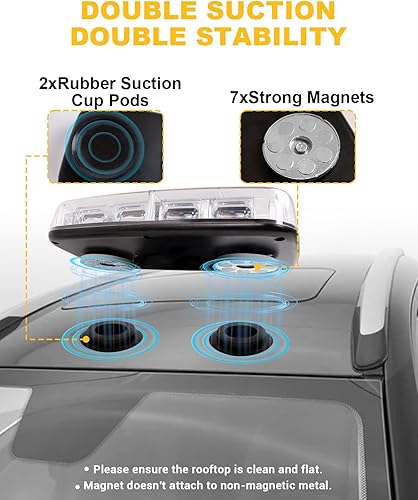 Miniatura 4 de 48 luces estroboscópicas de emergencia LED con controlador luces intermitentes de seguridad de 12 pulgadas, barra de luces estroboscópicas ámbar con