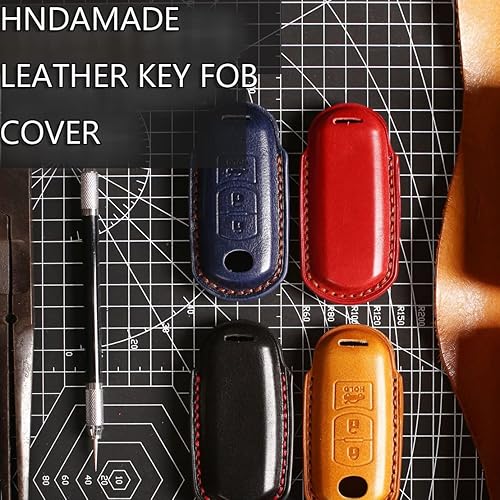 Miniatura 7 de HIBEYO Funda de cuero para llavero de 3 botones compatible con Mazda 2 3 3 Axela 5 6 6 Atenza 8 CX-3 CX-4 CX-5 CX-7 CX-9 MX-5 MX-5 Miata Accesorios