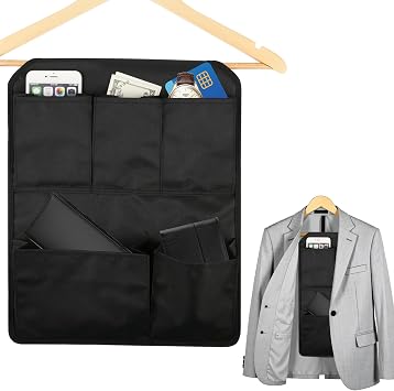 Hanger Diversion Safe Bag for Travel - Under Clothes Hanging Hidden Pocket Safe - Hanger Secret Safe Pocket Compartment Storage Organizer Keeping Money Cash Passport Document in Home Travel Hotel Dorm