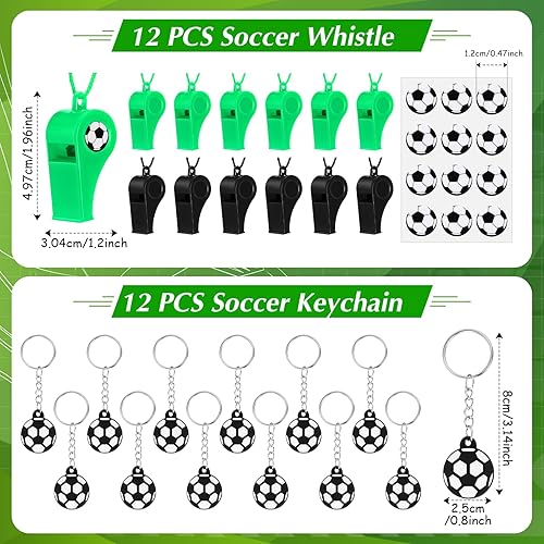 Miniatura 3 de Aoriher Juego de 108 piezas de recuerdos de fiesta de fútbol, rellenos de bolsas de golosinas con temática de fiesta de fútbol, mini pelotas de