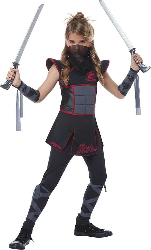 Disfraz de Ninja Negro para Niña Talla Grande California Costumes miniatura 4