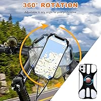 Vista 4 de Soporte para teléfono de bicicleta, rotación de 360°, soporte desmontable para teléfono de bicicleta, soporte universal ajustable para teléfonos