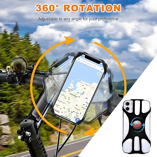 Miniatura 4 de Soporte para teléfono de bicicleta, rotación de 360, soporte desmontable para teléfono de bicicleta, soporte universal ajustable para teléfonos