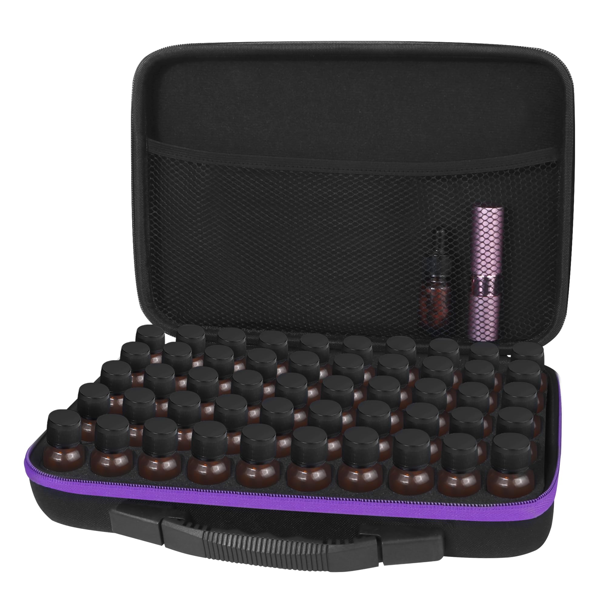 Valigetta per Oli Essenziali da Viaggio con 60 Scomparti per 5ml, 10ml, 15ml Bottiglie – Porta Essenze Robusta Custodia Protettiva für Flaschen mit ätherischen Ölen und Nagellackflaschen