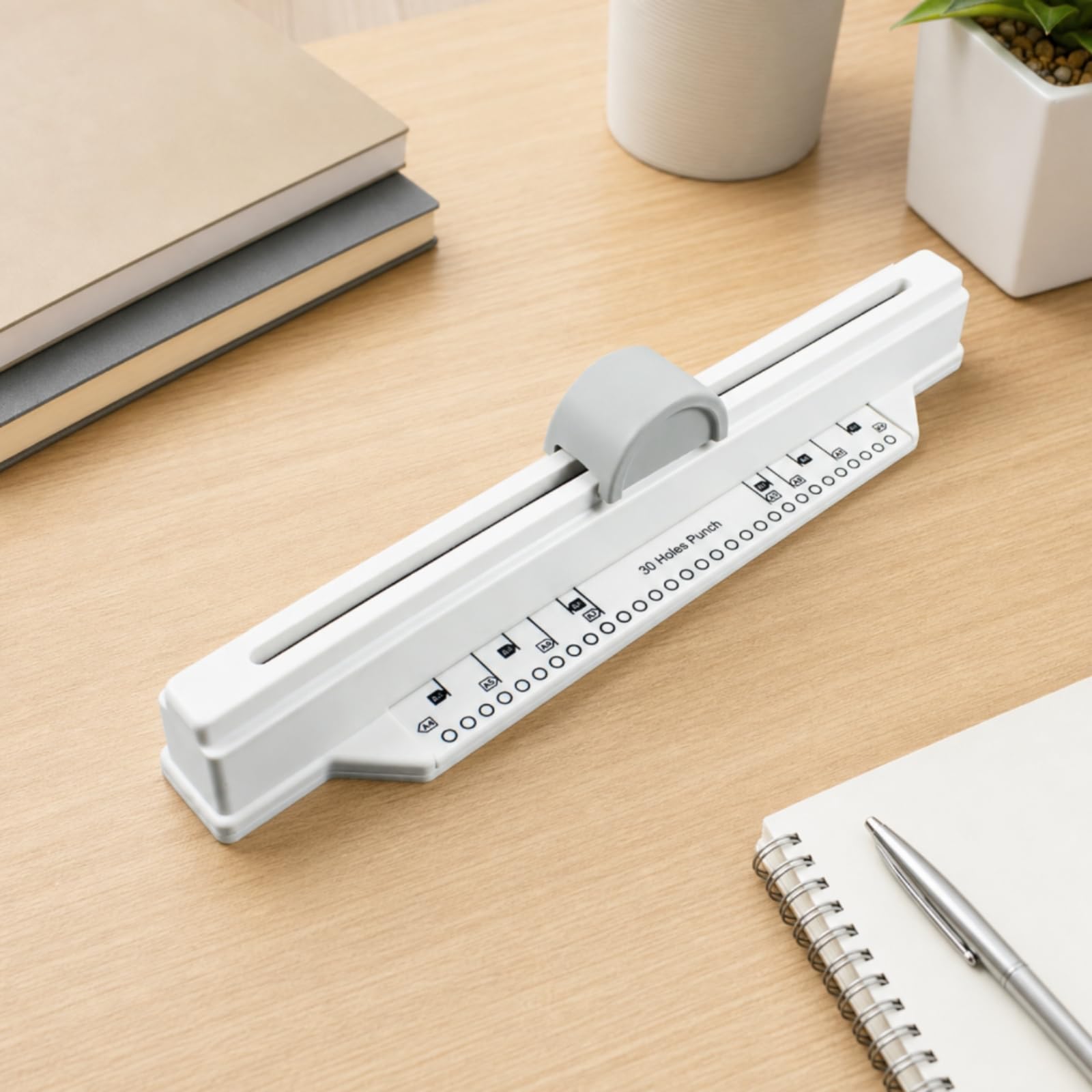 Perforatore a 30 Manuale Perforatrice con Guida di Posizionamento Preciso per Impiegati, Scuola,