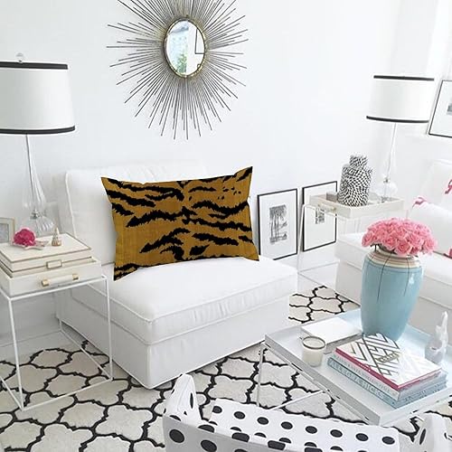 Miniatura 5 de ArogGeld Funda de almohada de terciopelo con estampado de tigre, estilo chinoiserie, funda de cojín de 12 x 20 pulgadas, funda de almohada asiática