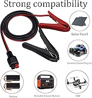 Vista 7 de Cable de clip de cocodrilo de 12 AWG 45A (an-der-Son) Cable de clip de cocodrilo a cable de labio C Alli-Gator Clip a 45A enchufe de batería Ca-ble