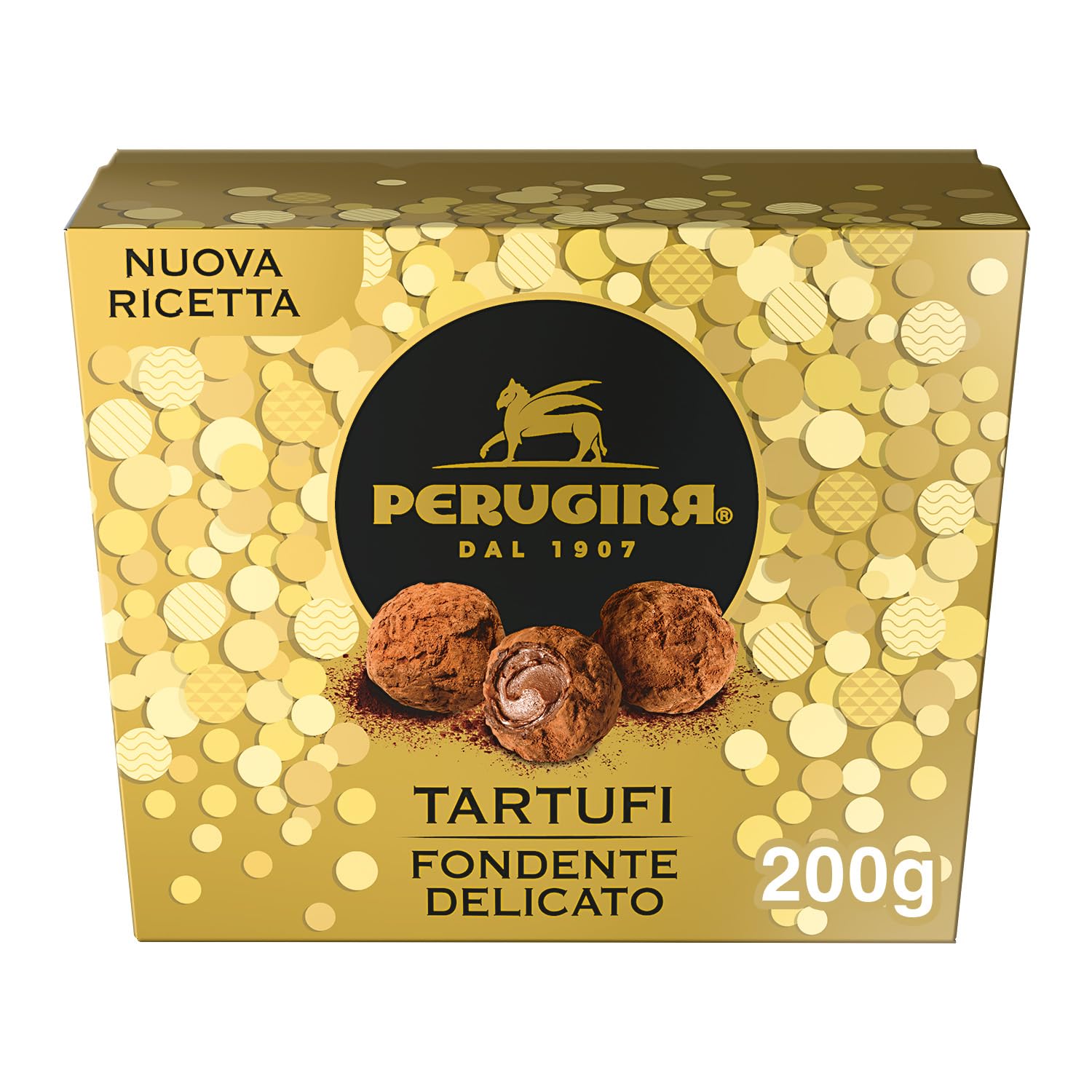 PERUGINA Tartufi Fondente Delicato Cioccolatini Fondenti Scatola 200g