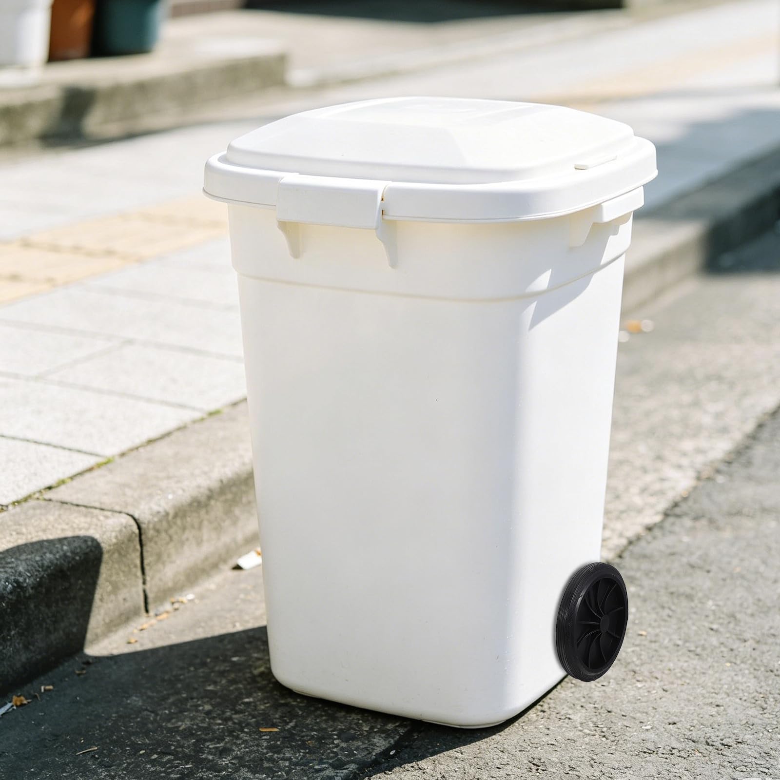 1 zestaw kół i osi do kosza na śmieci, gumowe koła do kosza na śmieci o pojemności 21 63 galonów, wytrzymałe gumowe opony pojemników recyklingu na zewnątrz, części wózków