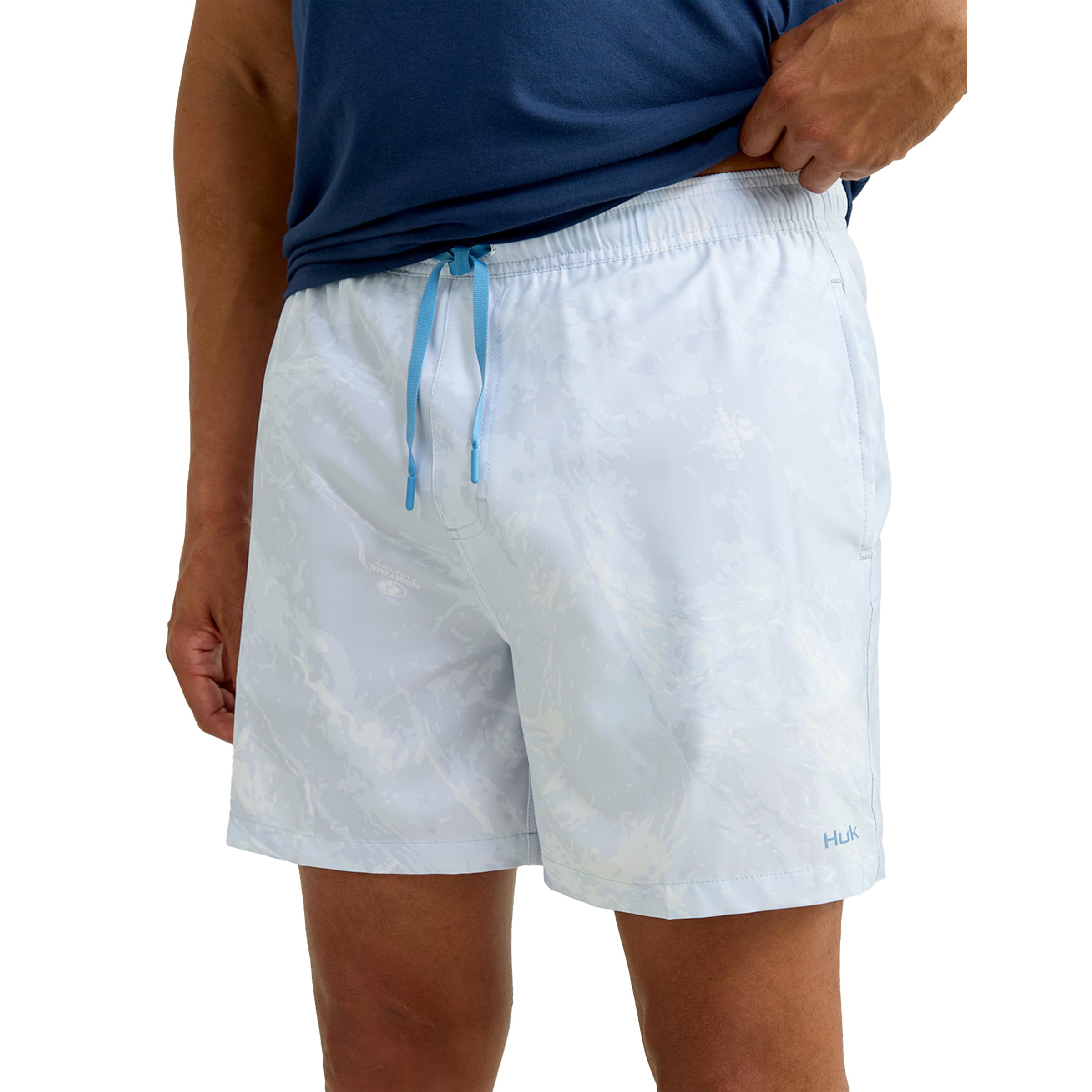 HUK Men's Standard Pursuit Volley Pattern, Quick-Dry Shorts, Mossy Oak Stormwater Bonefish
