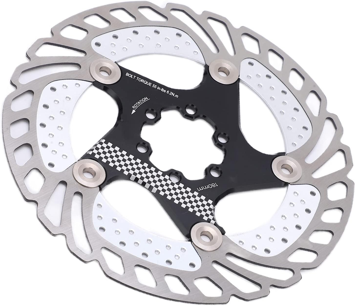 Disc Brake Rotor Black CNC Engraving Milling Anodized Marking Bike Accessories for Mountain Bicycle Aluminum Alloy 180mm