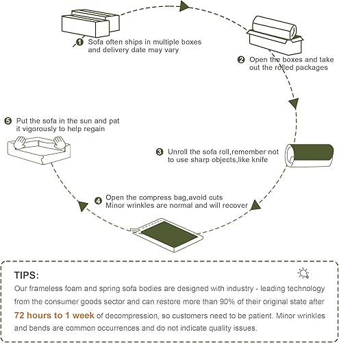 Miniatura 9 de Sofá de tela de peluche, sofá modular de nube, sofás para sala, cómodos sofás seccionales grandes para sala de estar, dormitorio, sin montaje (café,