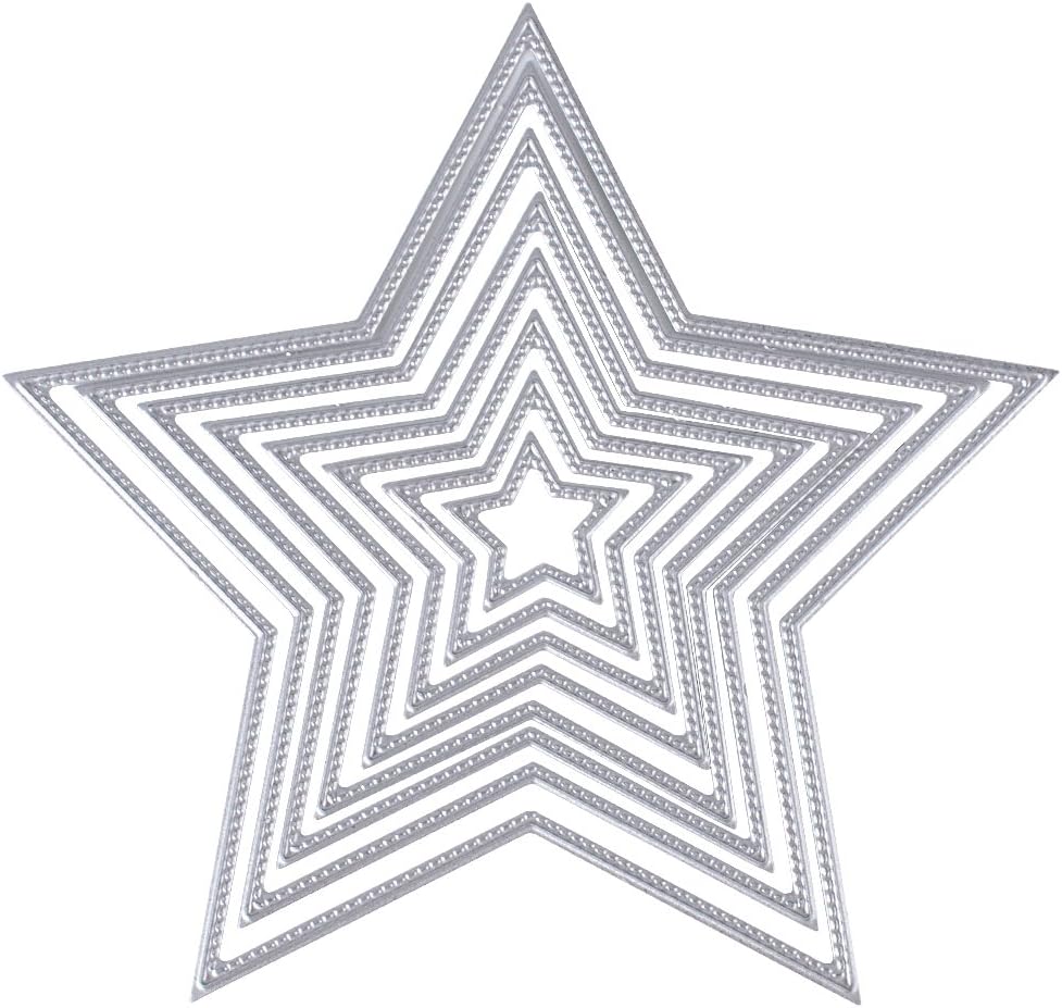 Set Fustelle Geometriche Per Scrapbooking - 5 Pezzi Con Forme Quadrato, Cerchio, Cuore, Stella E Rettangolo - Foto 10