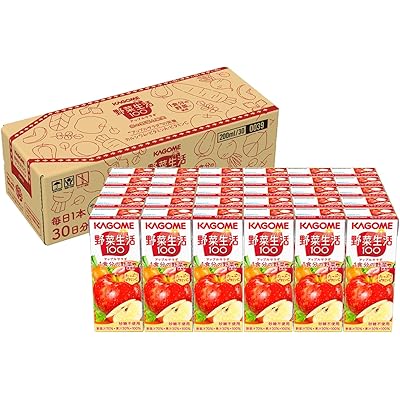 野菜生活 カゴメ 野菜生活100 アップルサラダ 200ml紙パック×30本(毎日1本30日分 砂糖不使用 ビタミンC)【Amazon.co.jp限定】