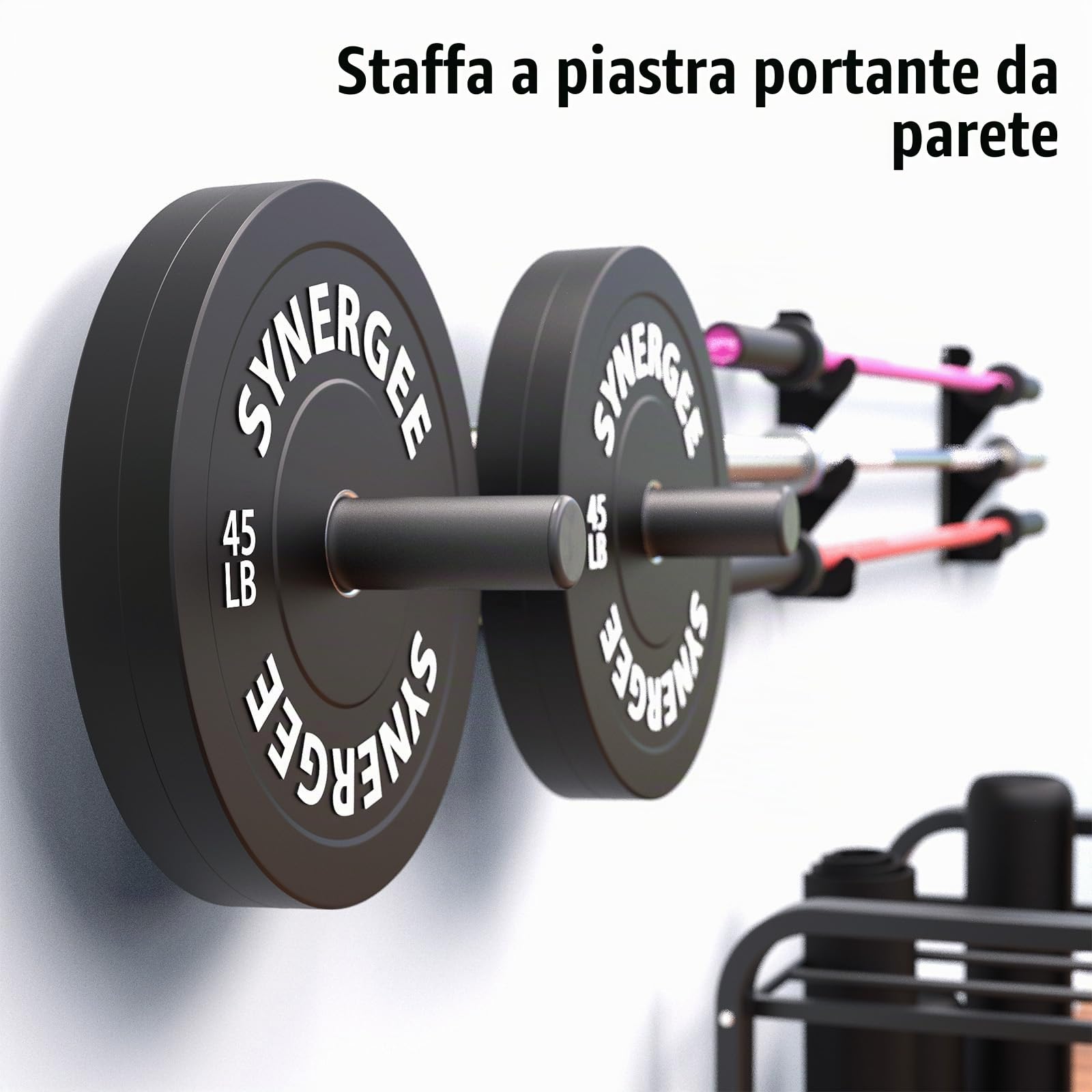 2 Ssupporti per Dischi Pesi, 50mm Supporto per Pesi Portapiatti Montato a Parete per Stadio Palestra Deposito Pesi