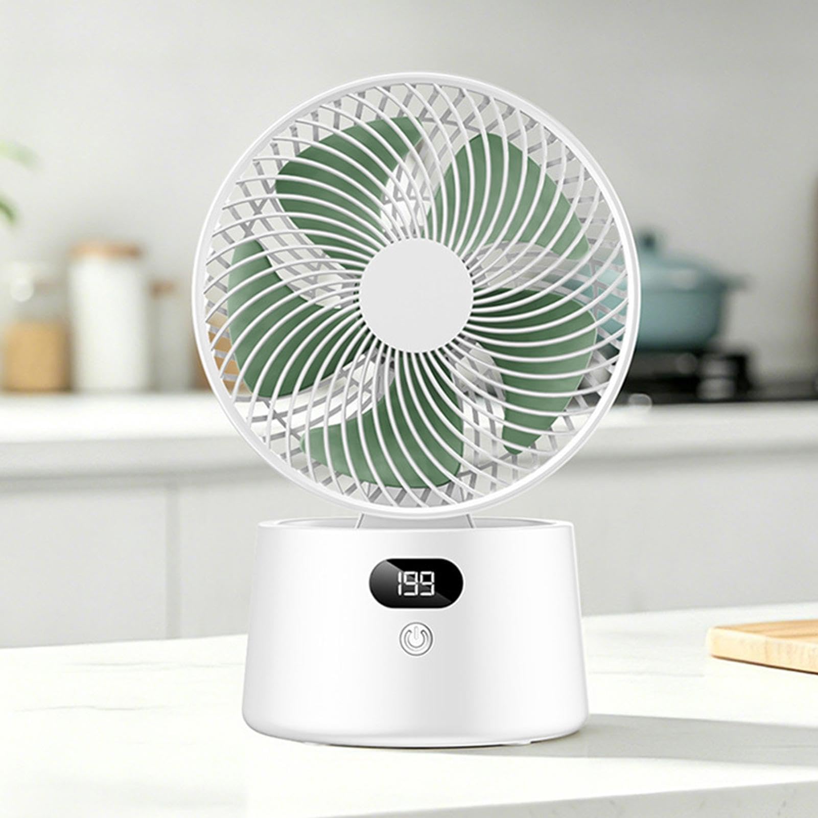 Ventilatore Circolatore d'Aria da Tavolo Display Digitale Silenzioso | Ventilatore Circolatore d'Aria da Comodino Per Uomini, Donne, Adulti, Ufficio, Campeggio, Viaggio in Auto, Soggiorno,