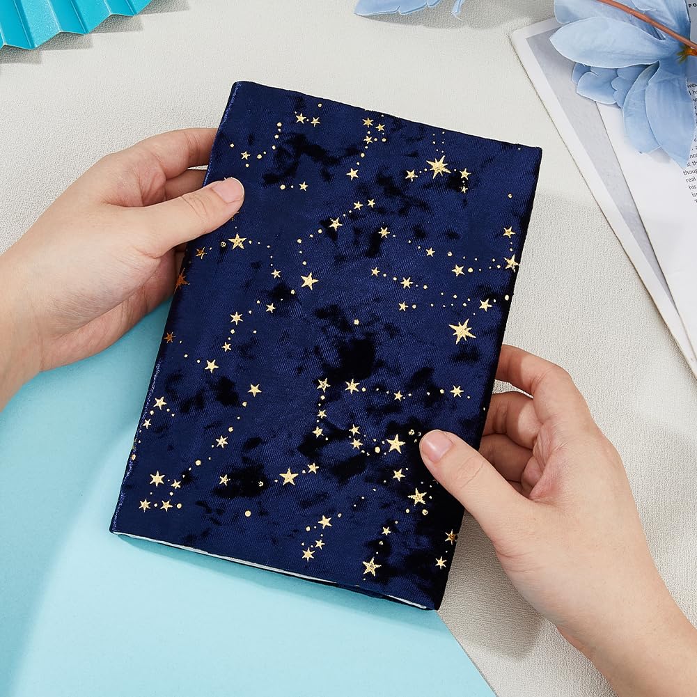 SUPERFINDINGS A5 Paperback Book Cover Starry Sky Book Protector Marine Blue Book Cover Protector Rectangle Book Sleeve with Star Pattern for Notebook Record Book Protective - Image 3