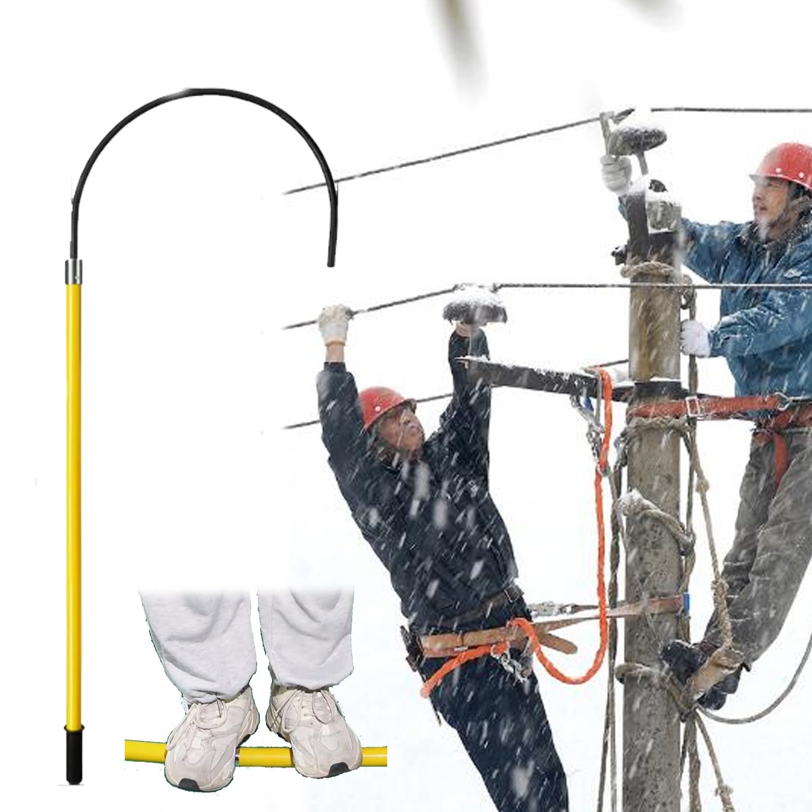 Perche de sauvetage électrique isolée 10 kV-220 KV en fibre de verre portable 220 LB