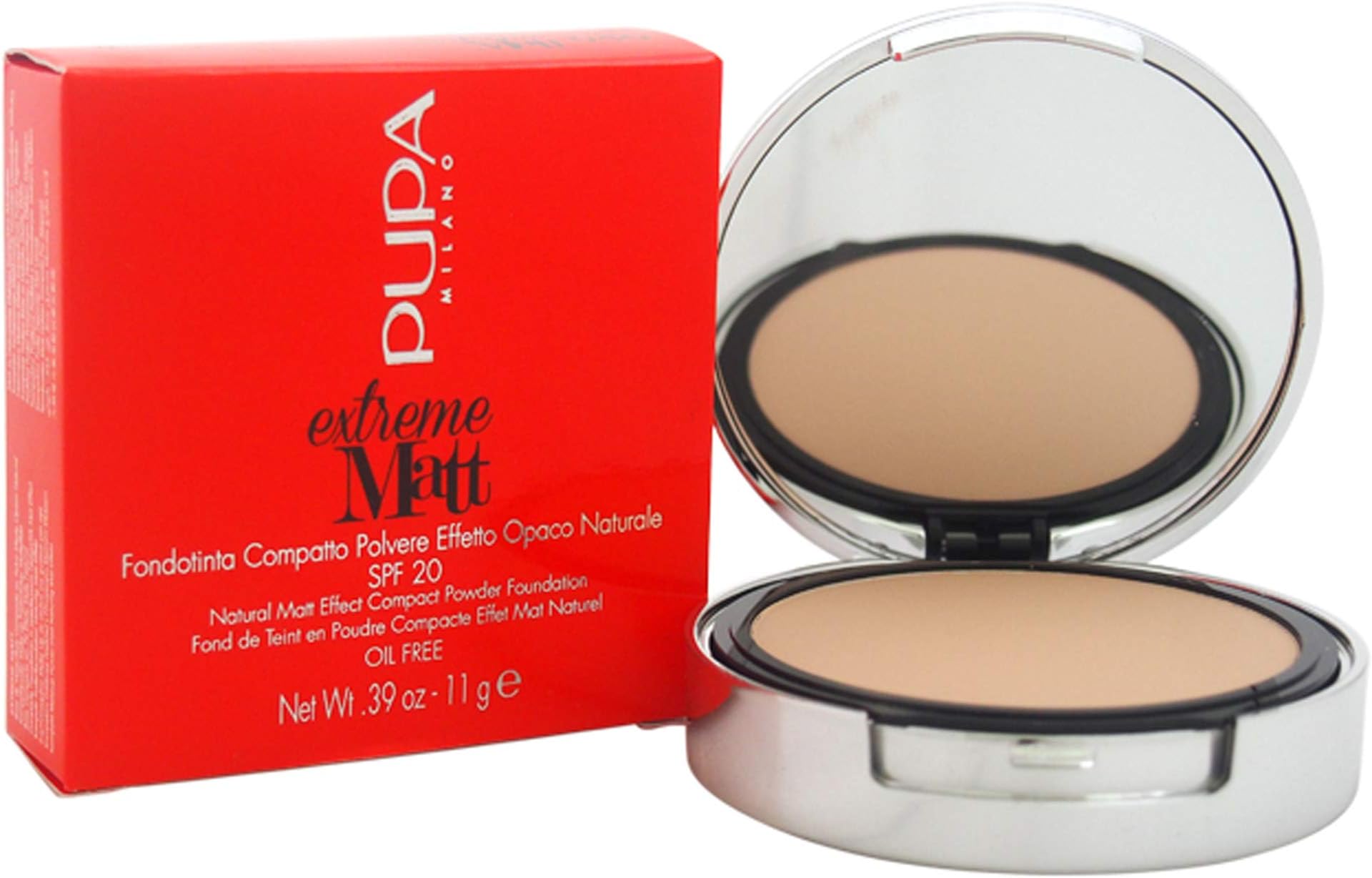Milano Extreme Matt Compact Powder Foundation SPF 20-040 Natural Beige For Women 0.39 oz Powder