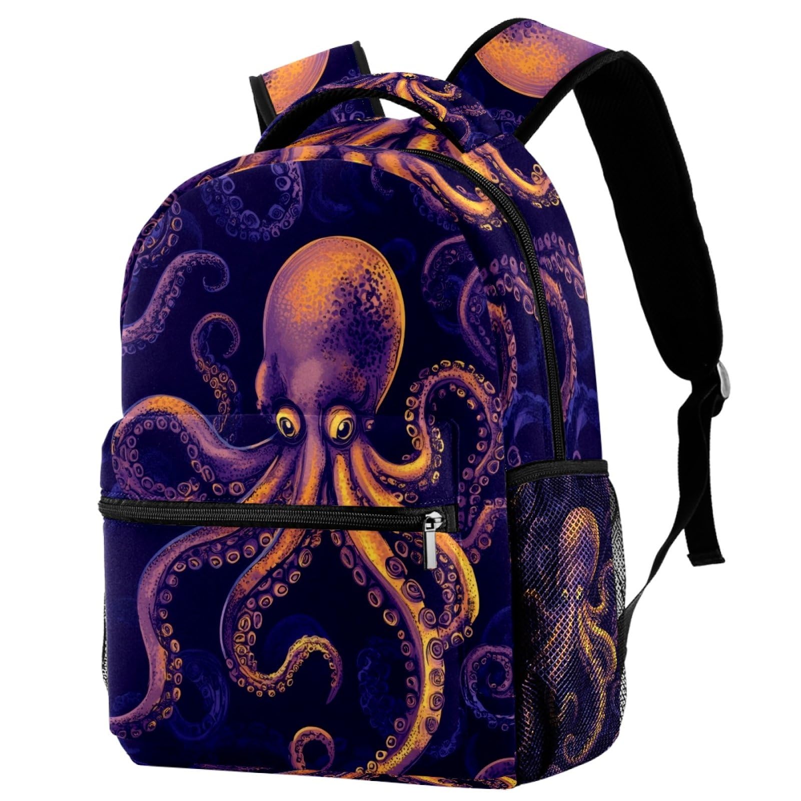 Sac à dos de voyage bleu avec libellule pour école et loisirs - 7