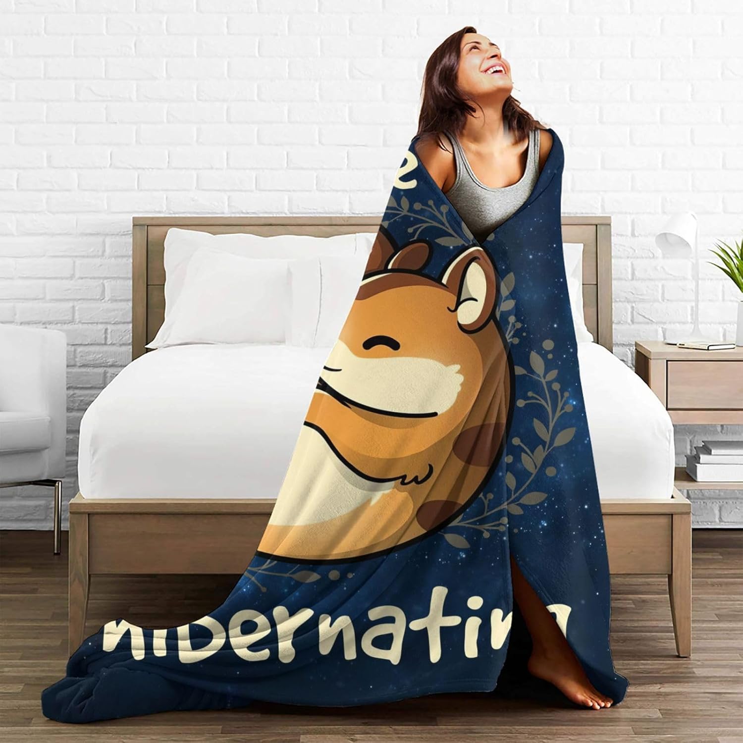 Cute Squirrel Blanket Funny Squirrel Decor Throw Blanket Squirrel Gifts for Girls Boys Winter Couch Bedding Super Warm Soft Plush Lightweight Fleece Flannel Blanket for Kids Adults Women Men 50"X40" - Image 7