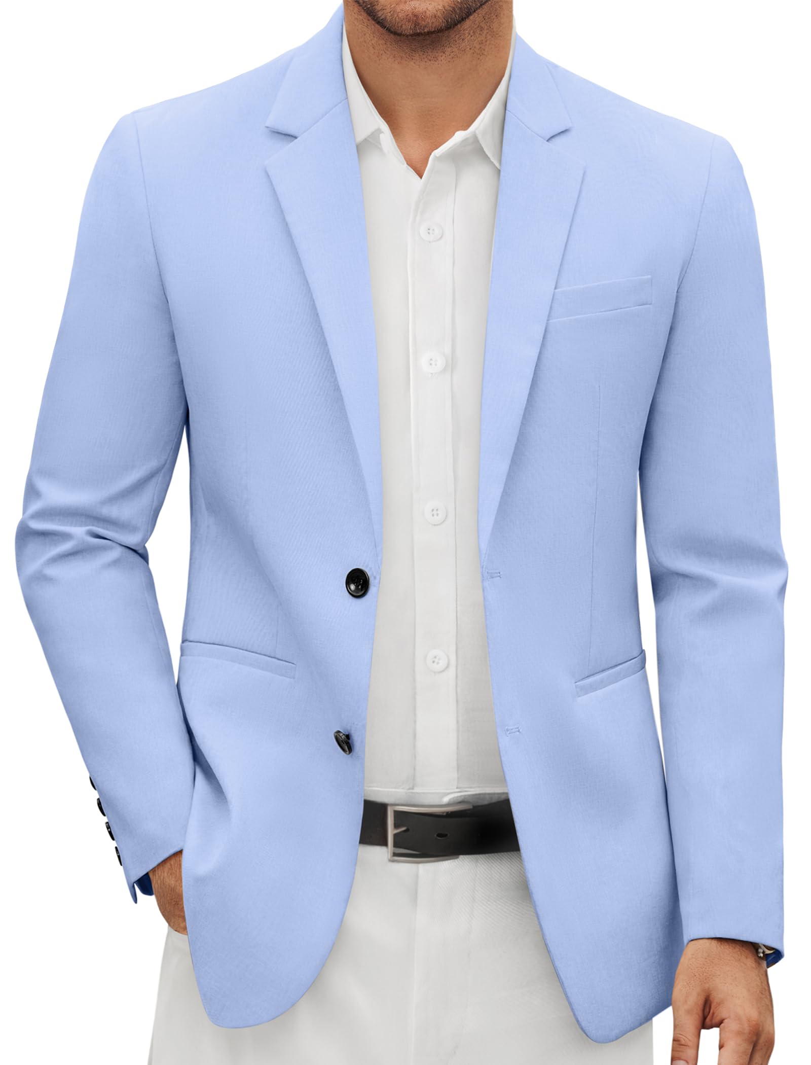 Vssjavun Mens Blazer Casual Sport Coats Slim Fit Two Button Lightweight Suit Jacket Business Jacket