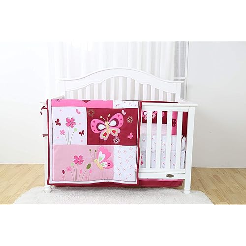 pink cot bumper and quilt sets